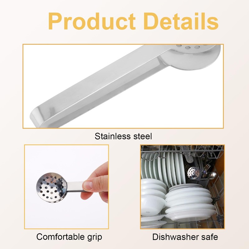 Tea Bag Squeezer Tongs, Stainless Steel Teabag Strainer Dispenser Gripper