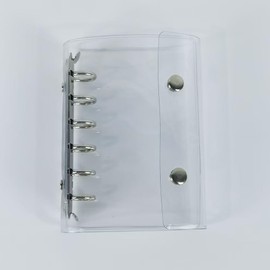 Sealing Book, Binder, Transparent, A7, Includes 5 Refills, 6 Holes, Girls, Boys, Seal Storage, Pushing Goods (Silver)