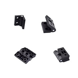 4 Pieces Door Hinges Black Plastic Drawer Hinges for Tension Cabinets, Cabinet Gates and Distribution Boxes (57x46mm)