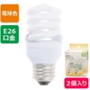 オーム電機 電球形蛍光灯 エコデンキュウ スパイラル形 E26 60形相当 電球色 2個入 [品番]06-0243 EFD15EL/12-SPN-2P