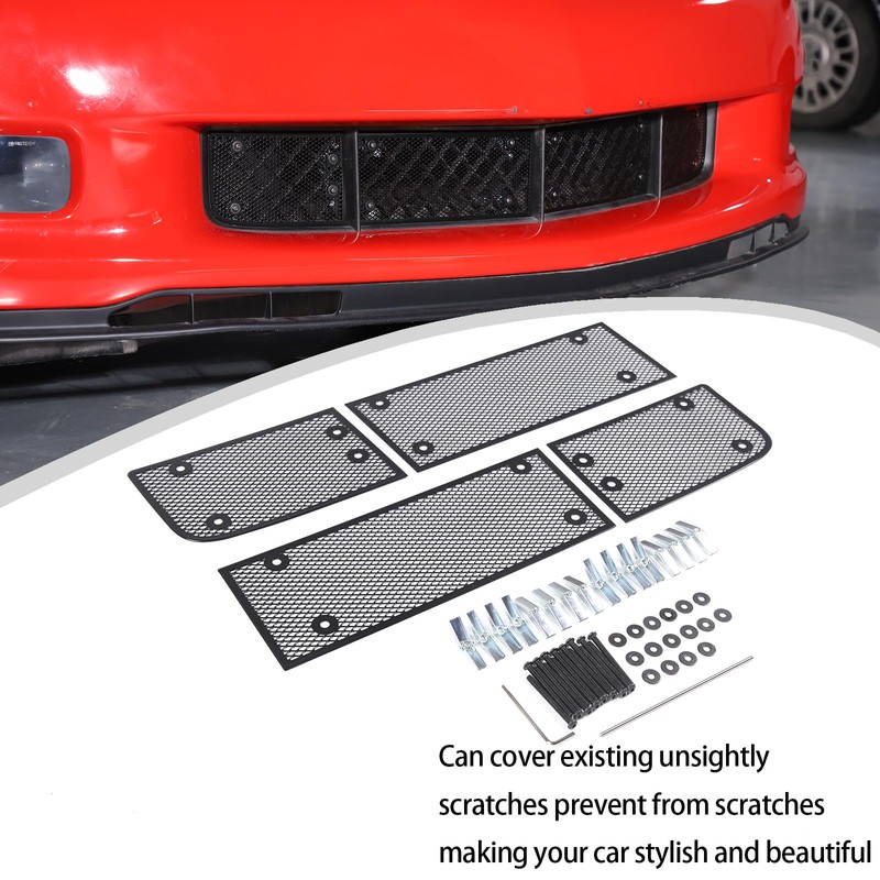 Lcojicep 4PCS Front Grill Mesh Grille Guard Compatible with Corvette