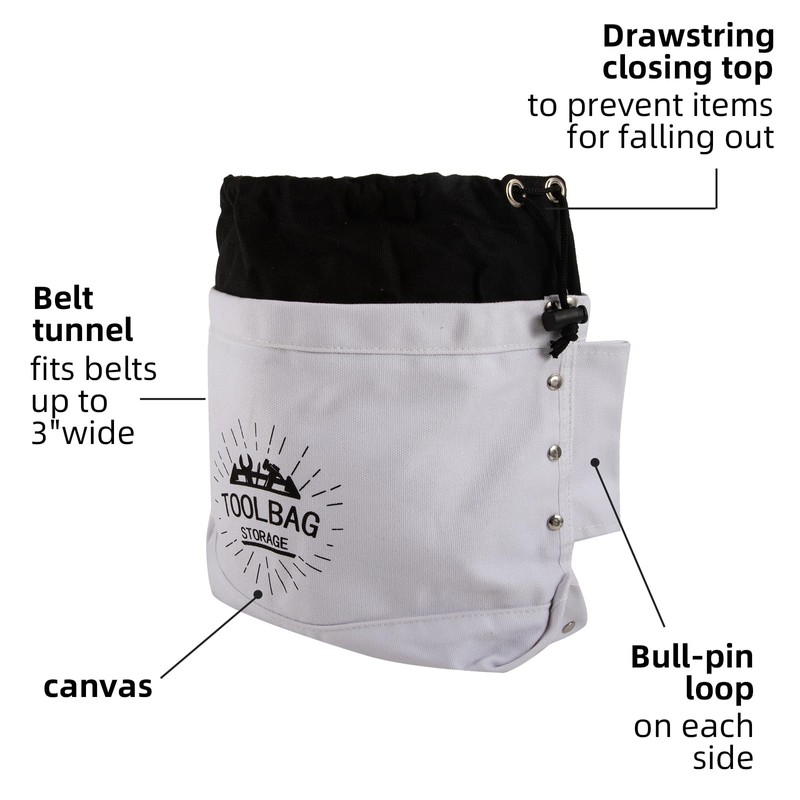 Bolt Tool Bag,Top Closing Bolt Bag with 3-Inch Drawstring,Heavy Duty