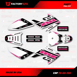 Factory EFX White & Pink Shift Racing Graphics kit Fits 04-15 Honda Crf70 CRF 70 Decal