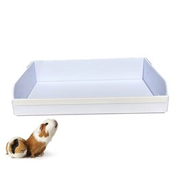 Andescobo Guinea Pig Litter Box Guinea Pig Kitchen for All C&C Cages,Guinea Pig Hay Box Keep The Guinea Pig Cage Clean and Tidy. White