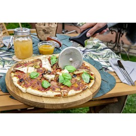 FM PROFESSIONAL Fmprofessional 21696 Stainless Steel Pizza Wheel, Black, 50 X 50 X 20 cm