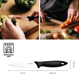 Fiskars Spelucchino, Essential, Lunghezza Totale: 22 cm, Acciaio Inox / Plastica PP, Nero, 1065568