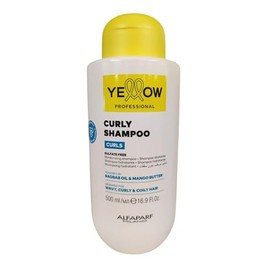 YELLOW PROFESSIONAL CURLS CURLY SHAMPOO 500 ml Shampoo hidratante sin sulfatos para cabello ondulado, rizado y afro POTENCIADO CON BAOBAB OIL & MANGO 