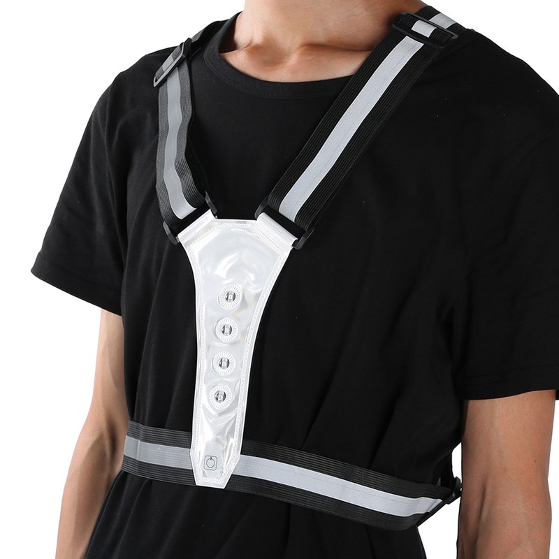 Elastic LED Adjustable Visibility Reflective Vest Gear Stripes for Outdoor