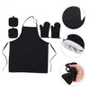 KICHOUSE Cooking Set Apron Suit Oven Mitts Pot Holders Baking