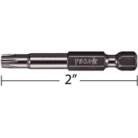 VEGA T45 TORX Security Bits. Professional Grade ¼ Inch Hex Shank TORX T-45 S2 Steel 2" Security Bits. 150TT45A-2 (Pack of 2)