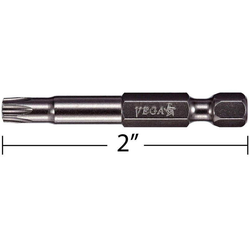 VEGA T45 TORX Security Bits. Professional Grade ¼ Inch Hex