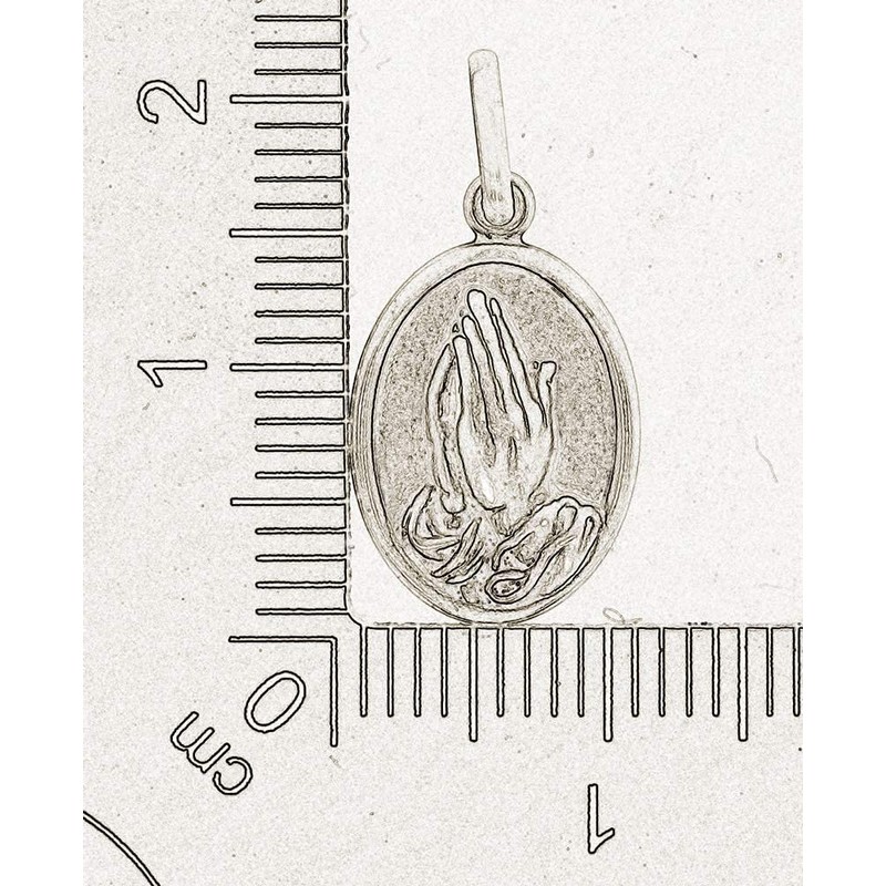 AFP Praying Hands Pendant 925 Sterling Silver AS-742, Sterling Silver,