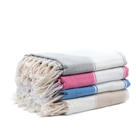 Aspendos Turkish Beach Towel – Lightweight, Quick Dry, Sand Free – 100% Cotton Peshtemal Hammam & Bath Towel – 90x190 cm (35"x75") – Soft & Compact for Spa, Travel, Gym, Yoga, Camp, Picnic (Beige)