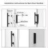 YANGHX Barn Door Handle Heavy Duty 30CM Pull and Flush