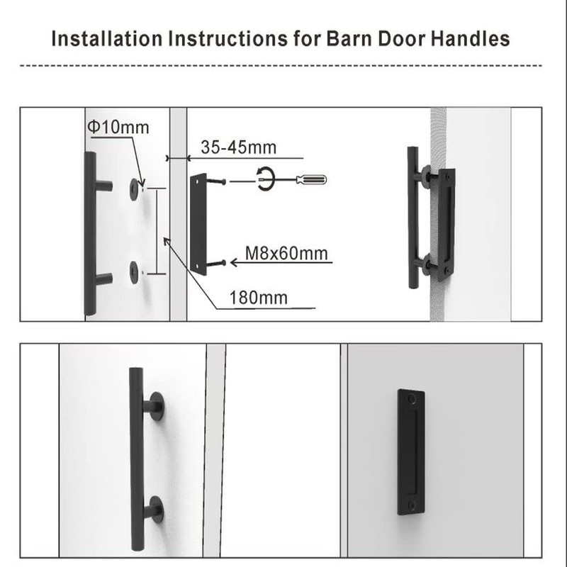 YANGHX Barn Door Handle Heavy Duty 30CM Pull and Flush