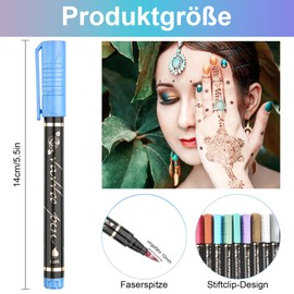 Children's Tattoo Pens, Pack of 10 Glitter Tattoo Set, Children, Temporary Tattoo Marker for Skin, Waterproof Glitter Tattoo Pen, Children's Tattoo Body Marker for Children, Adults, Birthdays, Party