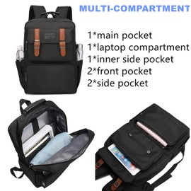 YALUNDISI Laptop Backpack for Women Men Vintage Backpack Bookbags Anti Theft Bookbag 15.6inch