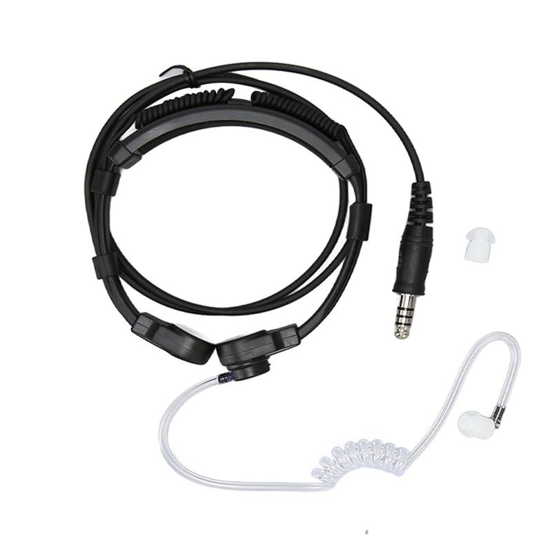 Throat Mic Headset 7.1mm Plug with PTT Adapter Push to