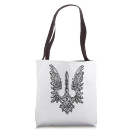 Ukrainian Flag T-shirt Ukrainian Coat of Arms Emblem Shirt Tote Bag
