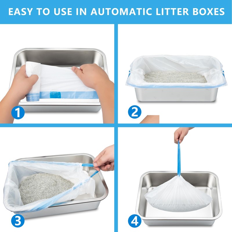ELS PET 120 Count Small Cat Litter Box Liners, Heavy-Duty