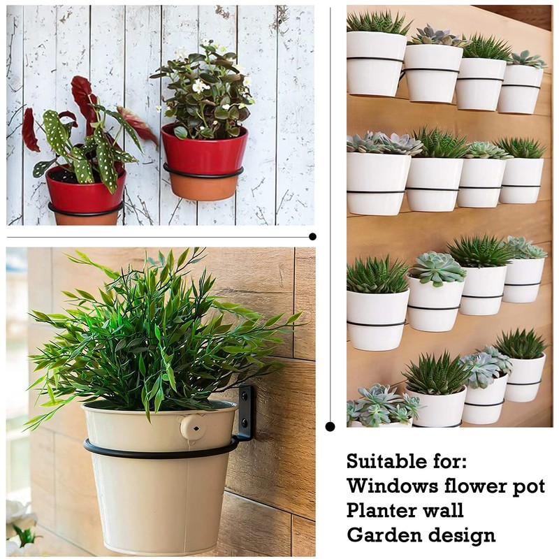 GIAK 3Pcs Flower Pot Holder Ring Wall Mounted 4 inch