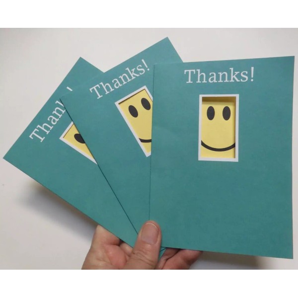 RSVP 3 Cards RSVP Encouragement Happy Smiley FACE Thanks for