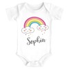 SpecialMe® Baby Bodysuit with Name Print Motif Rainbow Cloud Heart