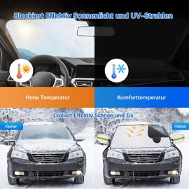 Range Tour Car Windshield Snow Cover with Fastening Strap, Car Windscreen Protector for Snow, Ice Sunscreen, Windshield Protection, Waterproof Dust Cover, Car Protector for