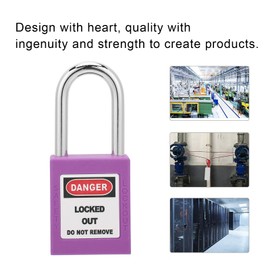 Sonew 38mm Safety Padlock with 2 Keys, Insulating Plastic Nylon Safety Padlocks for Industrial (Purple)