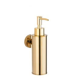 BGL Soap Dispenser Stainless Steel 304 Wall Mount Liquid and Soap Dispenser for Kitchen and Bathroom (Gold, Round)