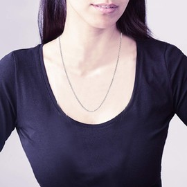 LeCalla 925 Sterling Silver 1.5mm Italian Cable Chain Necklace for Men and Women 22 Inches