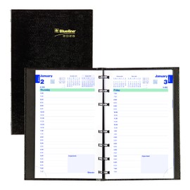 Blueline® 2025 Plan & Link™ CoilPro™ Daily Planner, Appointment Book, 12 Months, January to December, 8" x 5", Black (C1504C.81-25)