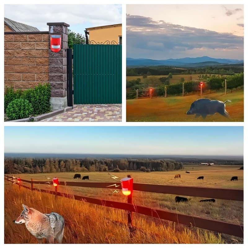 Lancoon 2 Pack Solar Sound & Light Alarm Outdoor Motion