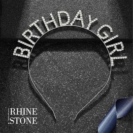 ZKSXOA Birthday Crowns Girl Headband Birthday Sash Bling Rhinestone Hair Band Princess Tiara Sweet Happy Birthday Accessories for Women Girls Party Christmas Festival Decorations