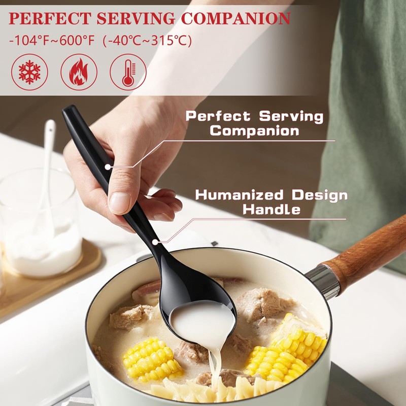 MWELLEWM 10" Serving Spoons Plastic Serving Utensils 12 Packs Disposable