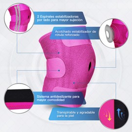 COZYFIT Rodillera Ortopédica con Estabilizadores, Rodilleras Gym, Knee Wraps para Rodilla Gym, Rodilleras de Compresion Deportiva Ideal para Recuperación de Lesiones y Aliviar ACL, LCL, MCL, Artritis (Rosa)
