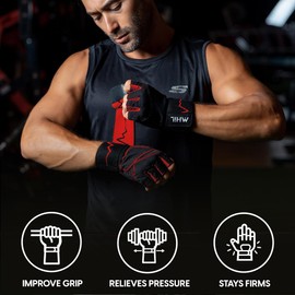 MhIL Guantes de Entrenamiento para Hombres Y Mujeres – Guantes de Levantamiento de Pesas, Guantes de Gimnasio para Hombres – Guantes de Ejercicio, Guantes de Entrenamiento con Muñequeras Soporte para