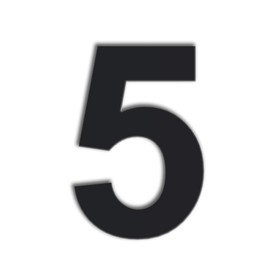 QT Modern House Number - LARGE 8 Inch BLACK- Stainless Steel (Number 5 Five), Floating Appearance, Easy to Install and Made of Solid 304 Stainless Steel