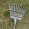 Small Leaf Rake with 11 Metal Tines, 33-68 Inch Rake