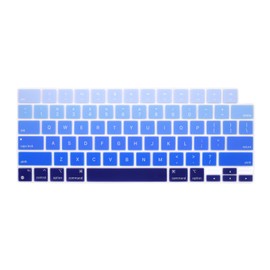 HRH Silicone Keyboard Cover for MacBook 2021 Pro 14 inch M1 Pro/Max Chip A2442 & 2021 Pro 16 inch M1 Pro/Max Chip A2485 Keyboard Cover Protective Skin-Ombre Blue