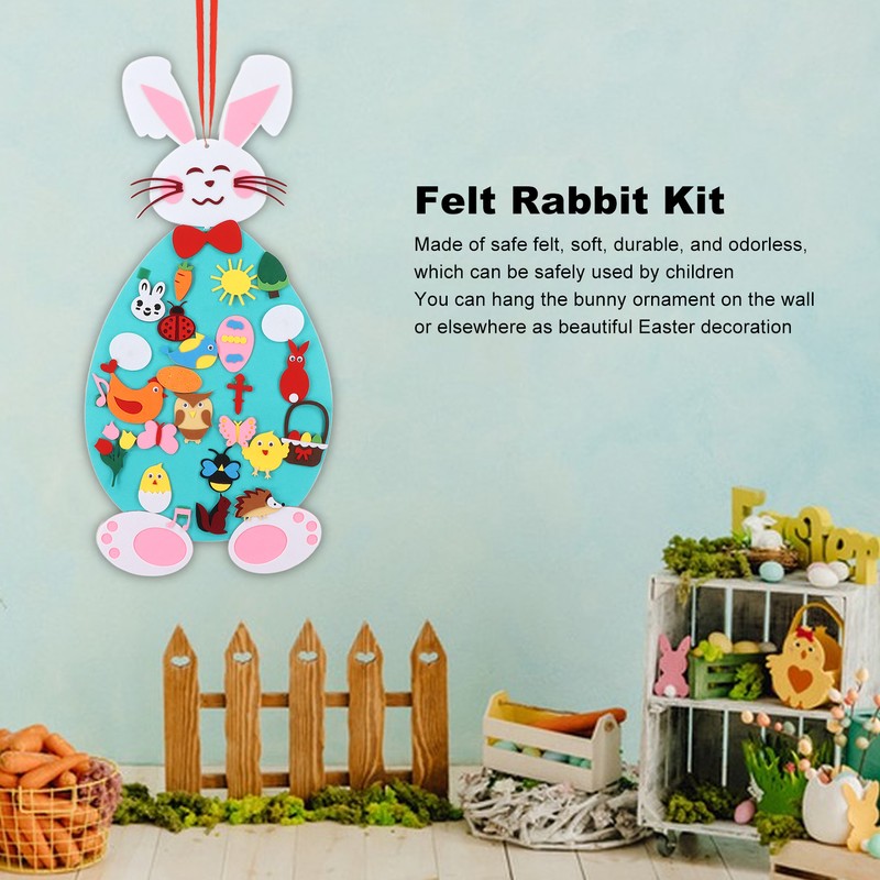 Toddler DIY Felt Rabbit Set Wall Hanging Bunny Crafts Ornaments