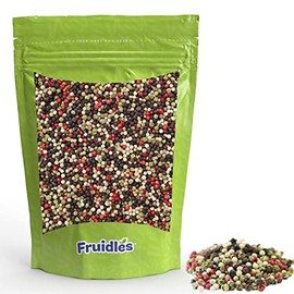 Fruidles Peppercorn Blend, Non-GMO, Vegan, Four Colors Rainbow, Green, Pink, White, Black Peppercorn With A Mild Flavor And Soft Texture (8 Oz Pack)