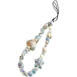 Dwuww Ocean Beaded Phone Lanyard Wrist Strap, Anti-Lost Phone Charm String Cell Lanyard Strap Charm Women's Wristlet, Cell Phone Charms, Car Keychain