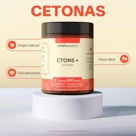 Vital Botanics Suplemento Alimenticio Cetonas Frambuesa Vitamina Jengibre Vinagre Manzana 200 Cápsulas 500 Multivitamínico Meses Suministro Gluten