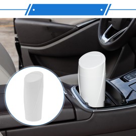 VekAuto 1 Pcs Car Trash Can 3.1" Width 7.9" Height Trash Bin Auto Portable ABS White Car Cup Holder