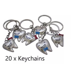 Unbranded/Generic 20 Keychain Teeth tooth Shape Key Chain Metal For Dentist Dental Clinic Gift kid