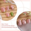 French False Nails Short - 24Pcs Pink Green French Tip