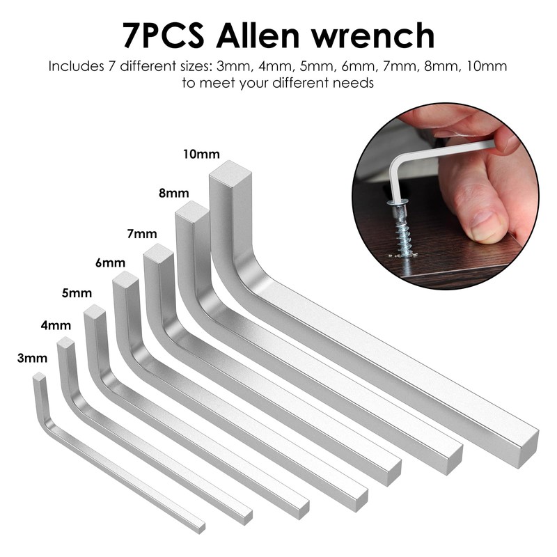 7Pcs Square Head Wrench Kit, 3/4/5/6/7/8/10mm Chrome Vanadium Steel Square