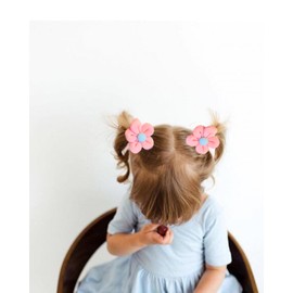 Toddler Hair Ties Cute Flower Elastic Scrunchies Baby Girls Seamless Ponytail Holders Hair Accessories for Toddler Girl 10pcs