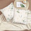 Botanical Plant Throw Pillow Covers Set of 2,Green Gold Floral